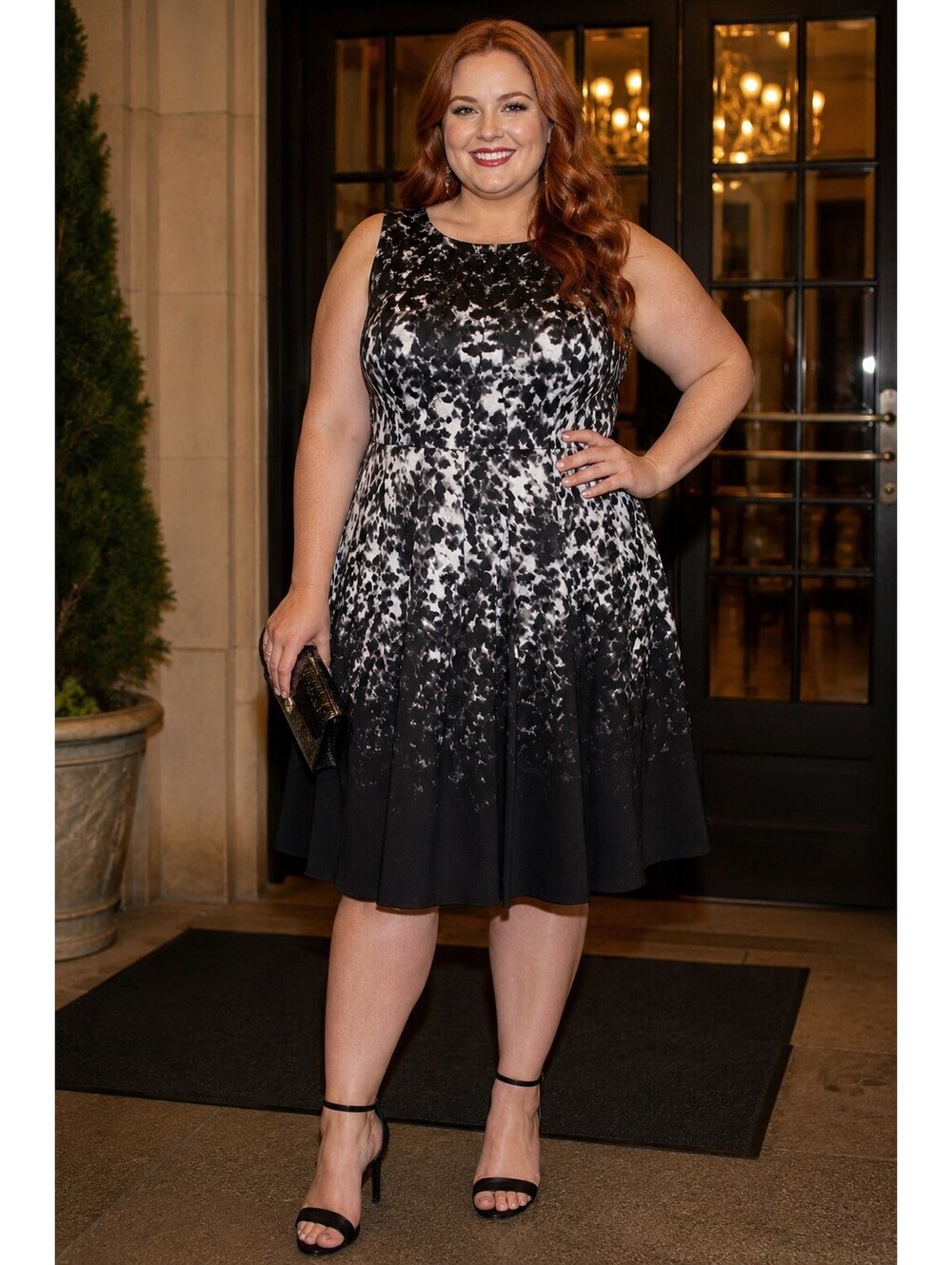 Eliza J | 16 | Black White Floral Sleeveless Dress